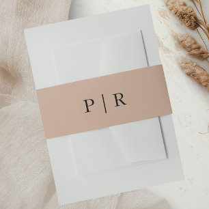 Chic Neutral Colours Boho Wedding Invitation Belly Band