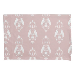 Chic neutral dusty pink Heron Heritage Revival Pillowcase