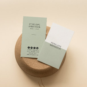 Chic Neutral Green Minimalist Modern Boho Trendy Business Card