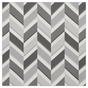 Chic neutral grey geometric zigzag pattern fabric
