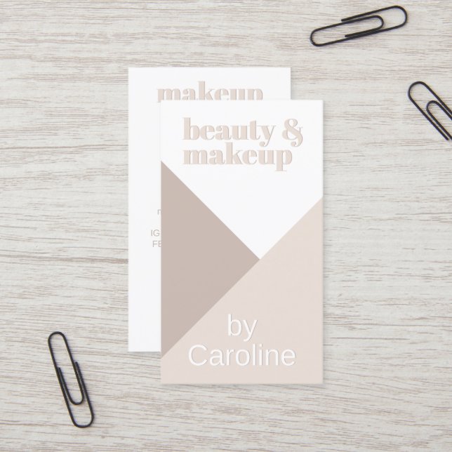 Chic Neutral Ivory Beige Taupe Brown Natural Business Card (Front/Back In Situ)