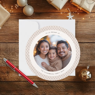 Chic Neutral Nordic Snowflake Photo Christmas Card