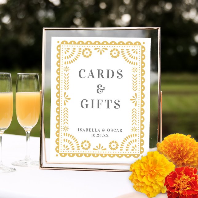 Chic Neutral Papel Picado Wedding Reception Sign (Creator Uploaded)