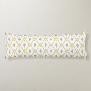 Chic neutral yellow taupe ikat diamond pattern body cushion