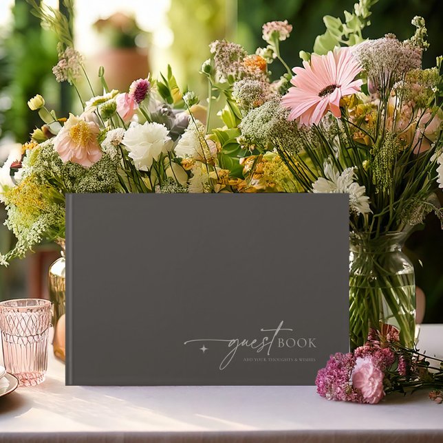 Chic Neutrals Minimalist Wedding Charcoal ID1020 Guest Book (Creator Uploaded)