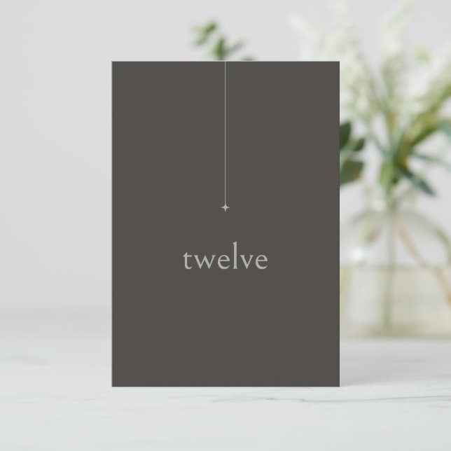 Chic Neutrals Wedding Table Number Charcoal ID1020 (Standing Front)