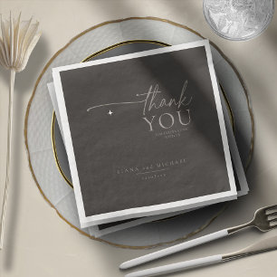 Chic Neutrals Wedding Thank You Charcoal ID1020 Napkin