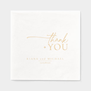 Chic Neutrals Wedding Thank You ID1020 Foil Napkins