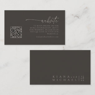 Chic Neutrals Wedding Website Charcoal ID1020 Enclosure Card