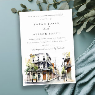 Chic New Orleans Louisiana Wedding Anniversary Invitation