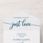 Chic Ocean Blue Calligraphy Casual Wedding