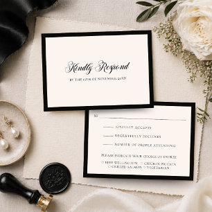 Chic Old Money Wedding Mail In with Meal Choice RSVP Card