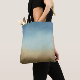 Chic Ombre Blue Tan Tote Bag