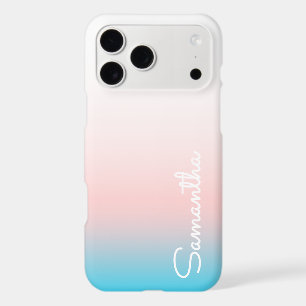 Chic Ombre Pink Blue Girly Personalized Name