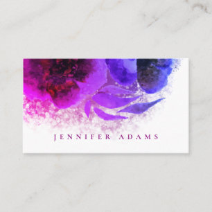 Chic Ombre Pink Purple Plum Floral Business Card