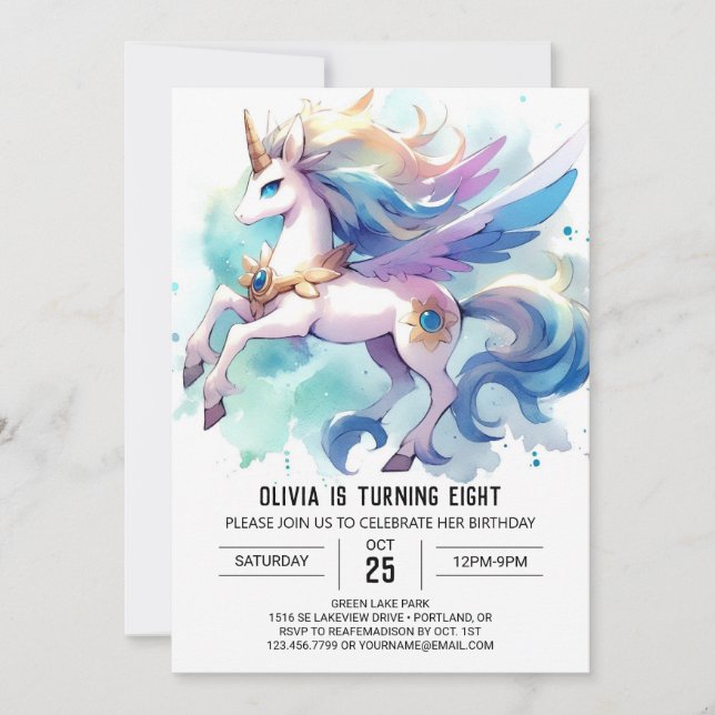 Chic Online Horse Birthday Invitation (Front)