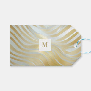 Chic Opulent Gold and White Multi Patterned Gift Tags