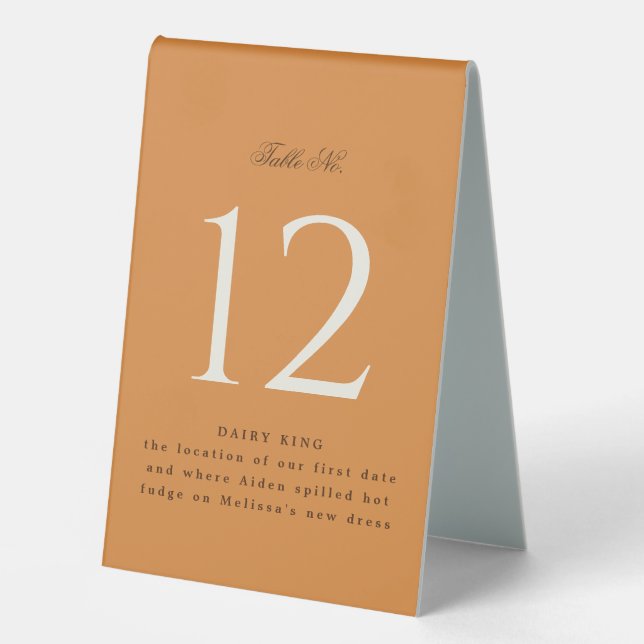 Chic Orange Event Table Tent Sign (Front)