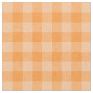 Chic Orange Gingham Plaid Pattern Fabric