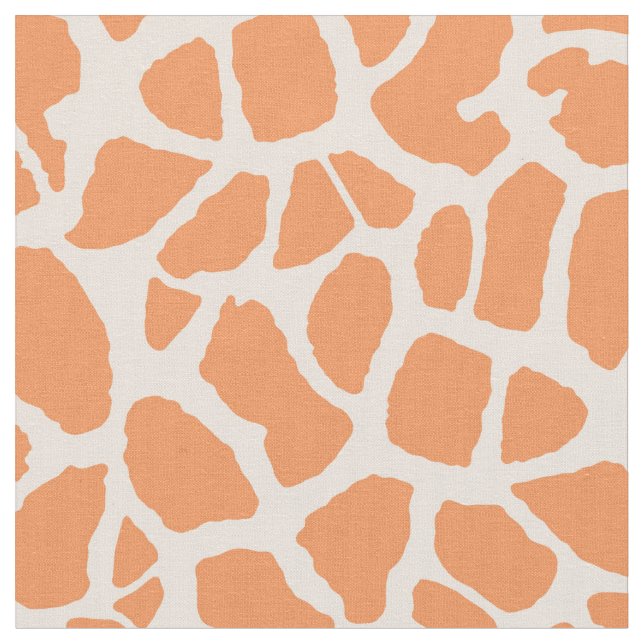 Chic Orange Giraffe Print Girly Animal Pattern Fabric (Close Up)