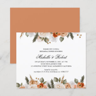 Chic Orange Ivory Sage Wedding Rehearsal Dinner
