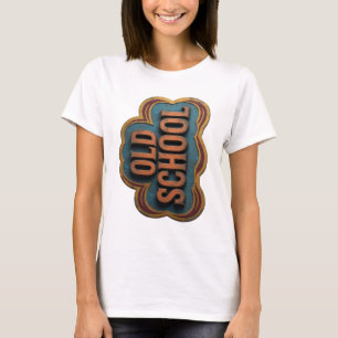 Chic Orange OLD SCHOOL Bold Design T-Shirt