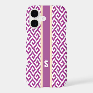 Chic orchid abstract geometric pattern monogram