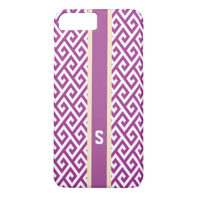 Chic orchid abstract geometric pattern monogram Case-Mate iPhone case (Back)