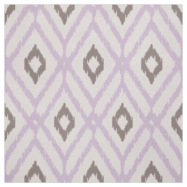 Chic orchid purple ikat tribal diamond pattern fabric (Swatch)