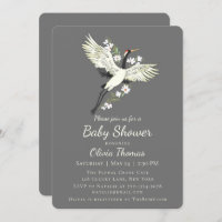 Chic Oriental Crane Baby Shower