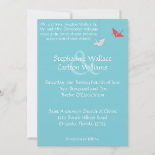 Chic Origami Birds Wedding Invitation