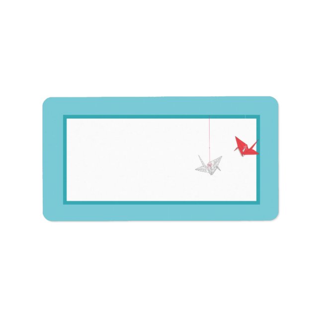 Chic Origami Birds Wedding Mailing Address Label (Front)