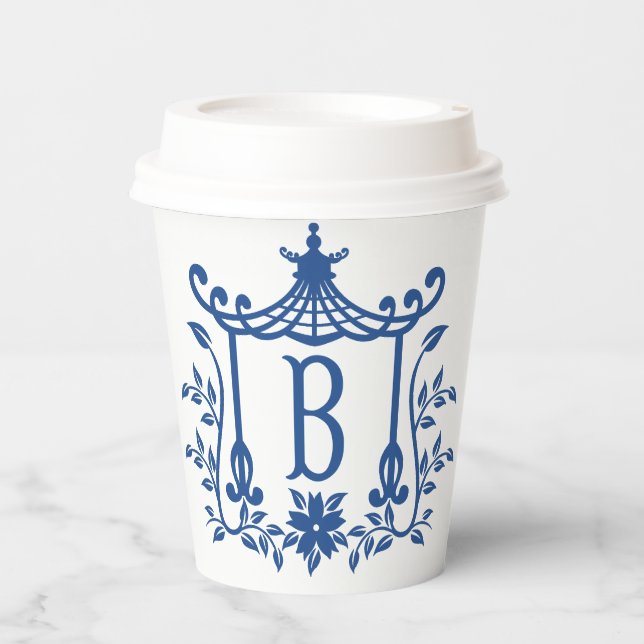 Chic Pagoda Monogram B  Paper Cups (Front)