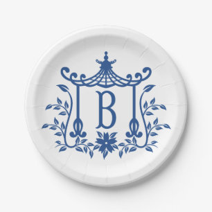 Chic Pagoda Monogram B Paper Plate