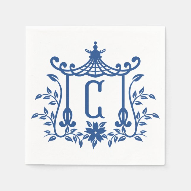 Chic Pagoda Monogram C Napkins (Front)