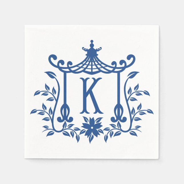 Chic Pagoda Monogram K Napkins (Front)