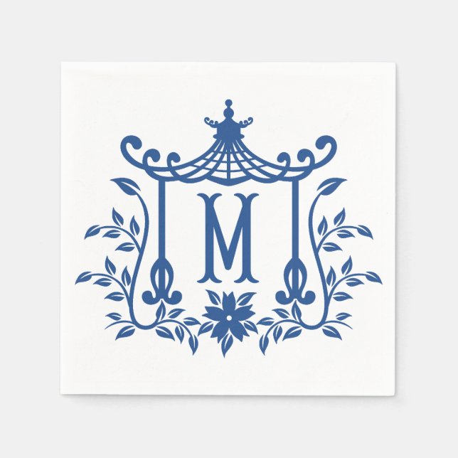 Chic Pagoda Monogram M Napkins (Front)