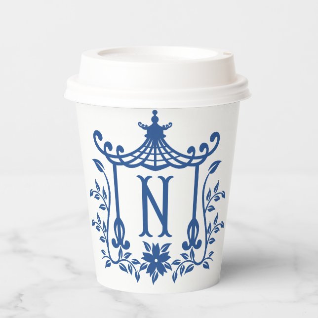 Chic Pagoda Monogram N  Paper Cups (Front)