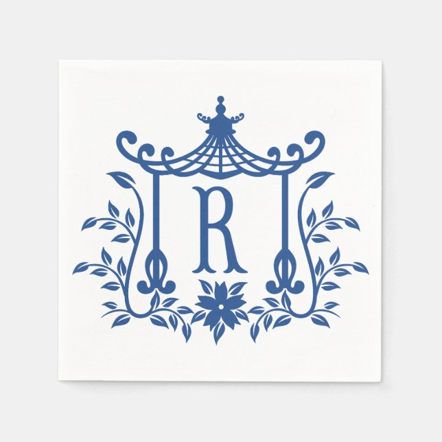Chic Pagoda Monogram R Napkins (Front)