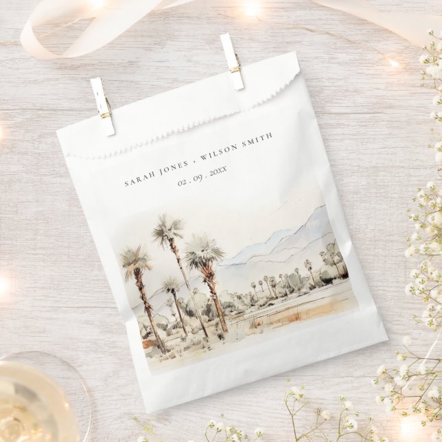 Chic Palm Springs California Landscape Wedding Favour Bag (Clipped)