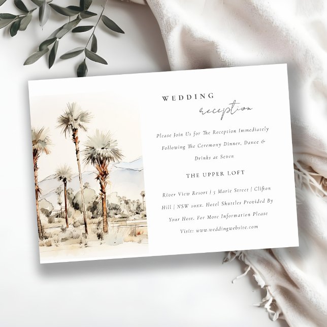 Chic Palm Springs California Wedding Reception Enclosure Card (Creator Uploaded)