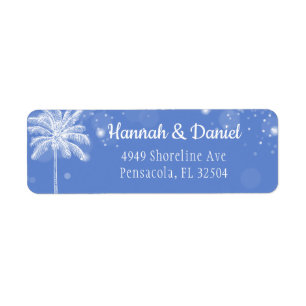 Chic Palm Tree at Night Return Address Label