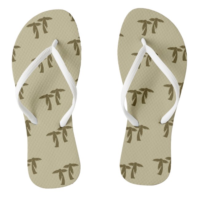 Chic Palm Trees - Brown Thongs (Footbed)