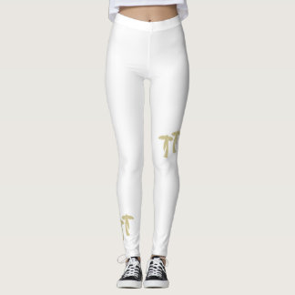 Chic Palm Trees - White Leggings