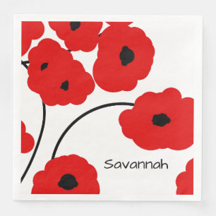 CHIC PAPER NAPKIN_MODERN RED POPPIES NAPKIN