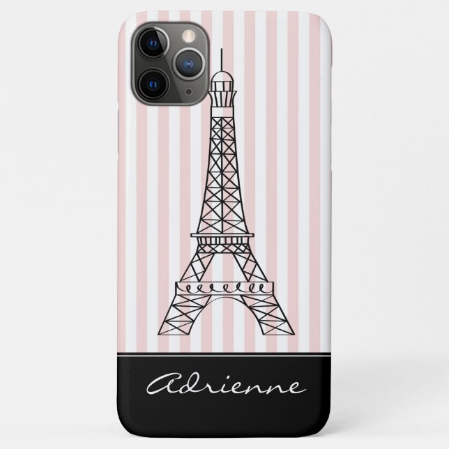Chic Paris Eiffel Tower Doodle Personalised Case-Mate iPhone Case (Back)