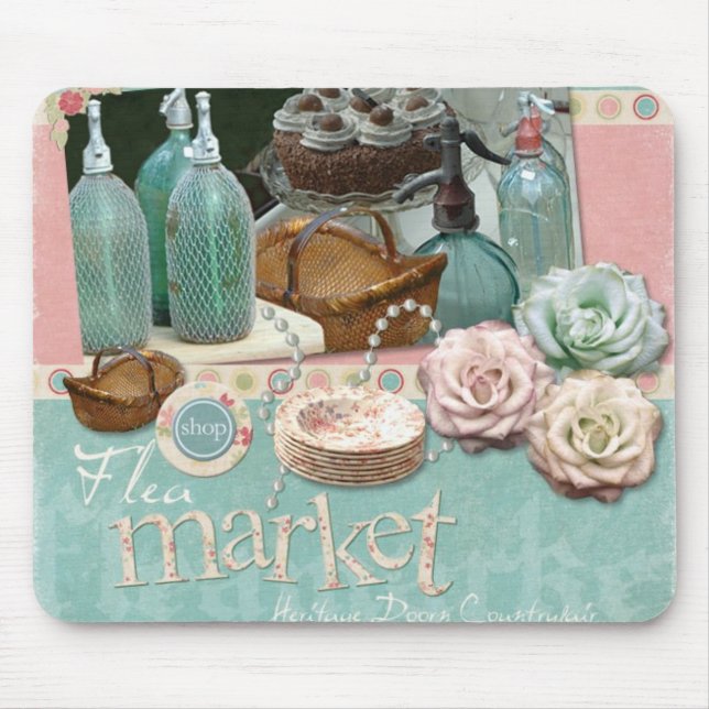 Chic Paris Flea Market Mouse Pad (Front)