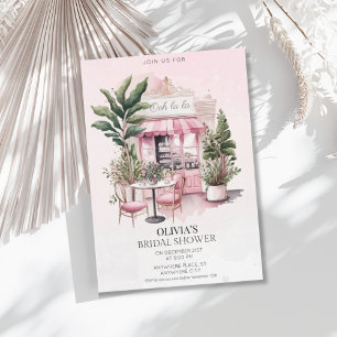 Chic, Paris, french cafe bridal shower  Invitation