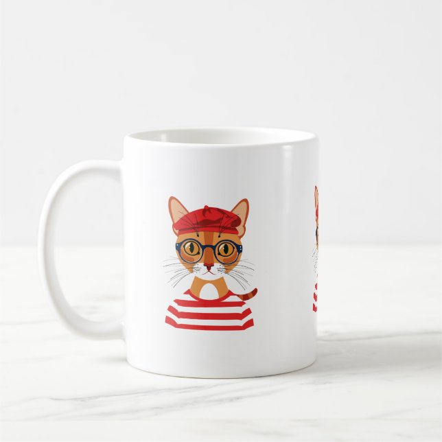 Chic Parisian Cat Mug (Left)