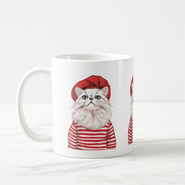 Chic Parisian Cat Mug (Left)